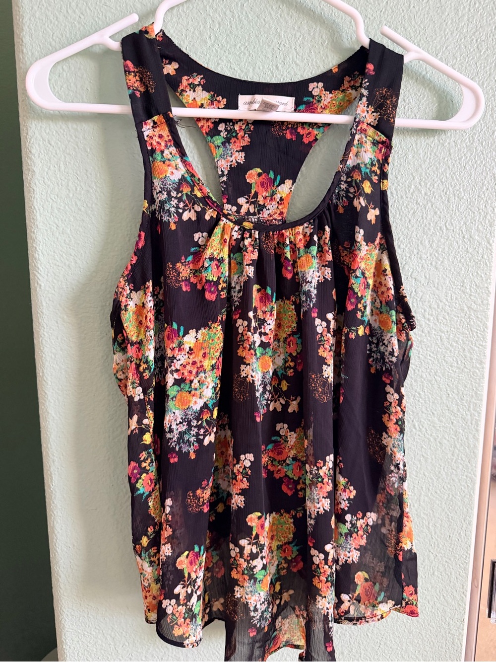 Ambiance Black Floral Racerback Camisole